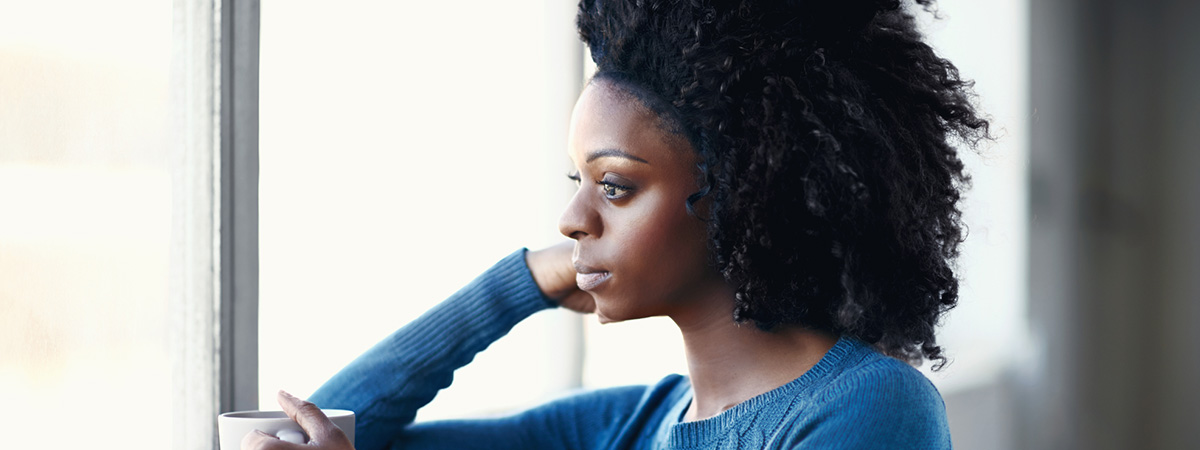 Woman reflecting on what her life would be like without depression in Middlesex